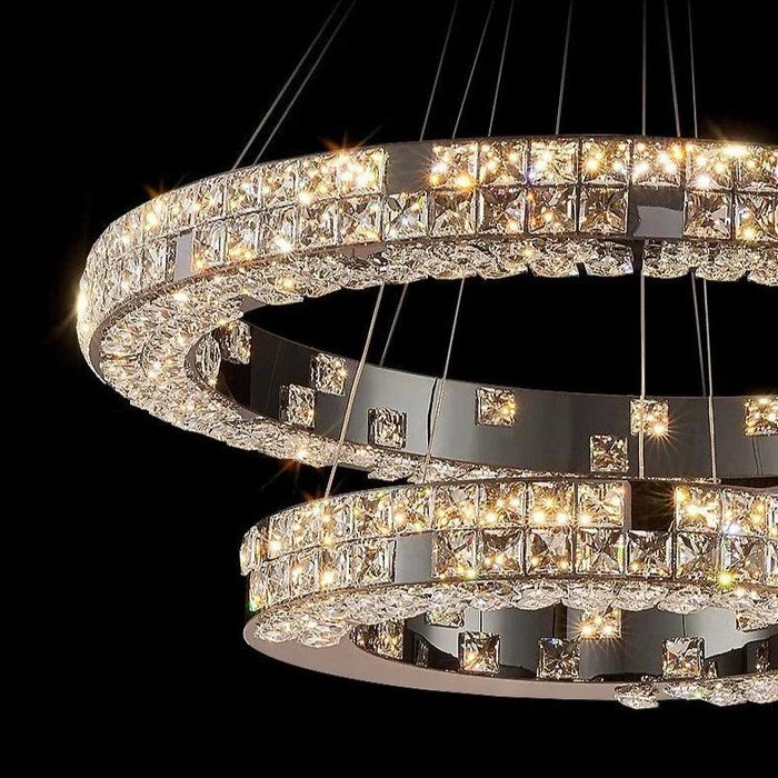Bacci 2-Tier Crystal Ceiling Chandelier-DWHOME