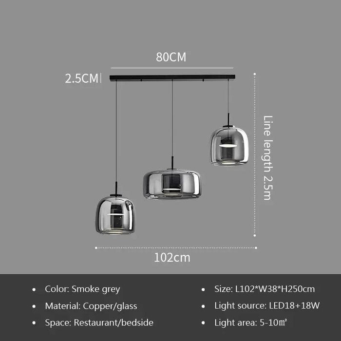 Modern Glass Pendant Light luxury Chandelier Deco Nordic Led Hanging Light Fixtures Bedroom Modern Luminaire Suspension lamp - DWHOME