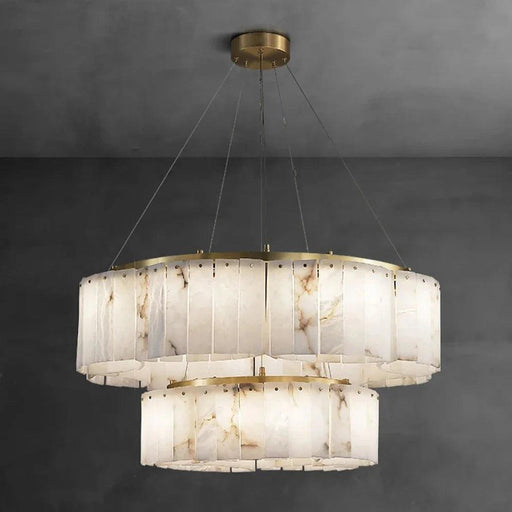 2-Tier Natural Marble Modern Chandelier - DWHOME