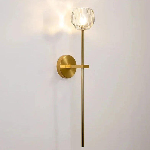 Glass and Brass Wall Light Fixture-DWHOME