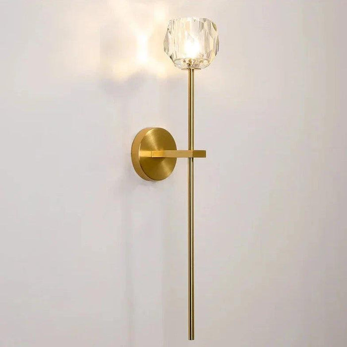 Glass and Brass Wall Light Fixture - DWHOME