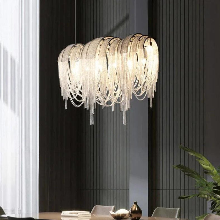 Cadena Chain Tassel Dining Room Chandelier-DWHOME