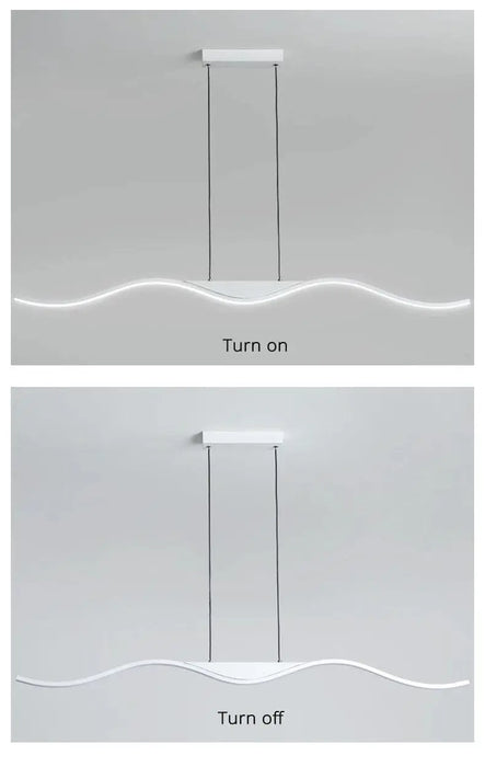 Led Restaurant Chandelier Light Luxury Modern Minimalist Dining Table Bar Long Strip Creative Home Indoor Lighting Pendant Light - DWHOME