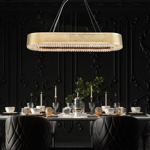 Giovanni Gold Plated Crystal Dining Room Chandelier-DWHOME