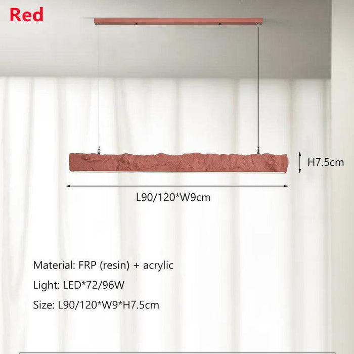 Nordic Minimalist Wabi-Sabi Wind LED Strip Restaurant Pendant Lights Home Decor Dining Room Bar Chandelier Hanging Lamp Fixtures - DWHOME