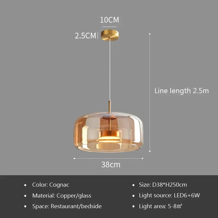 Modern Glass Pendant Light luxury Chandelier Deco Nordic Led Hanging Light Fixtures Bedroom Modern Luminaire Suspension lamp - DWHOME