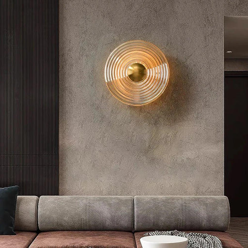 Glass Ripple Copper Wall Sconce-DWHOME