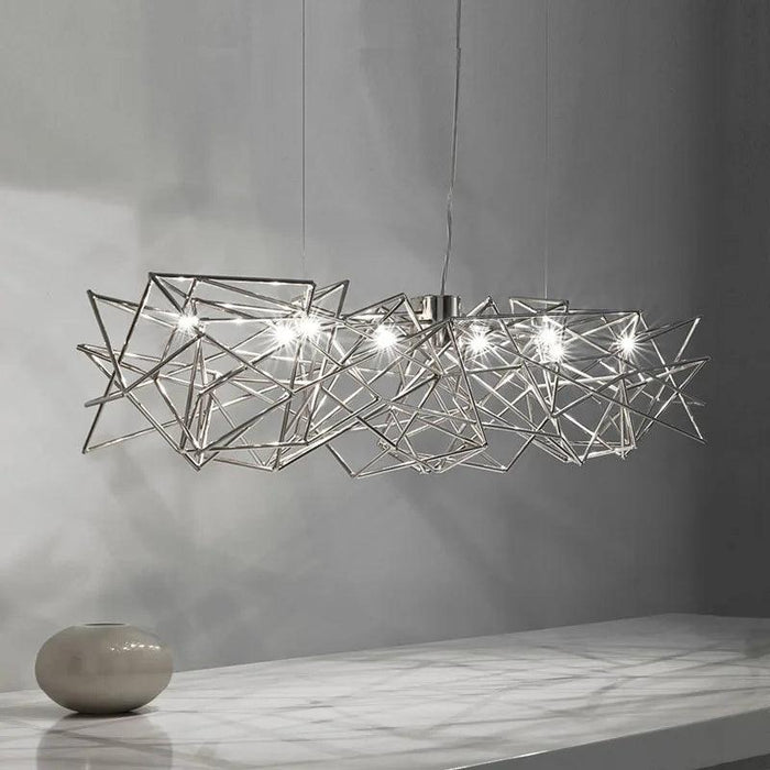 Luxury Silver LED Chandelier - Modern Stainless Steel - DWHOME