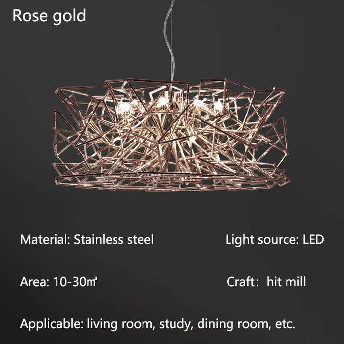 Luxury Silver LED Chandelier - Modern Stainless Steel - DWHOME