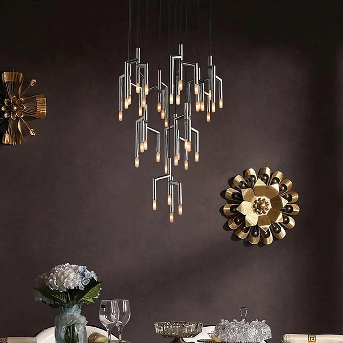 40-Light Stainless Steel Pendant Light Fixture - DWHOME