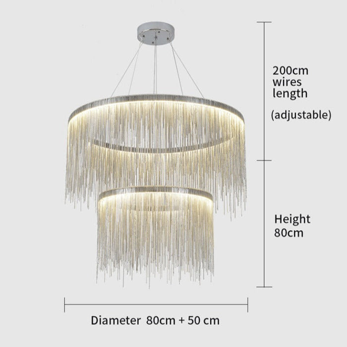 Cadena Steel Tassel Modern Chandelier-DWHOME