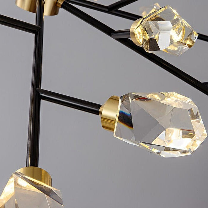 Diamante Crystal Branch Chandelier, Black-DWHOME