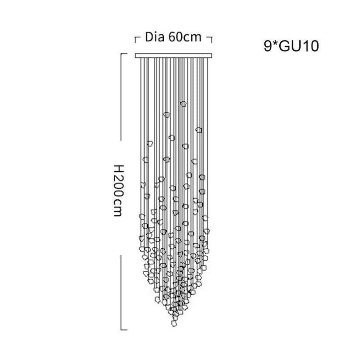 "Pendentif Multi-Cristal Duplex DWHOME"