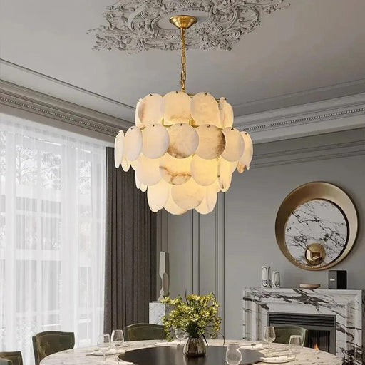 Moonshade Natural Marble Modern Chandelier-DWHOME