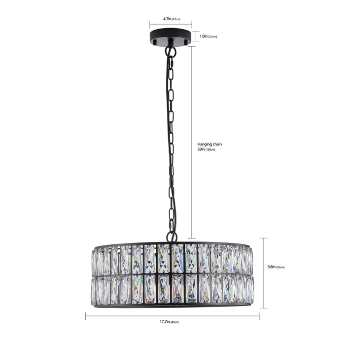 Bacci Crystal Drum Chandelier-DWHOME
