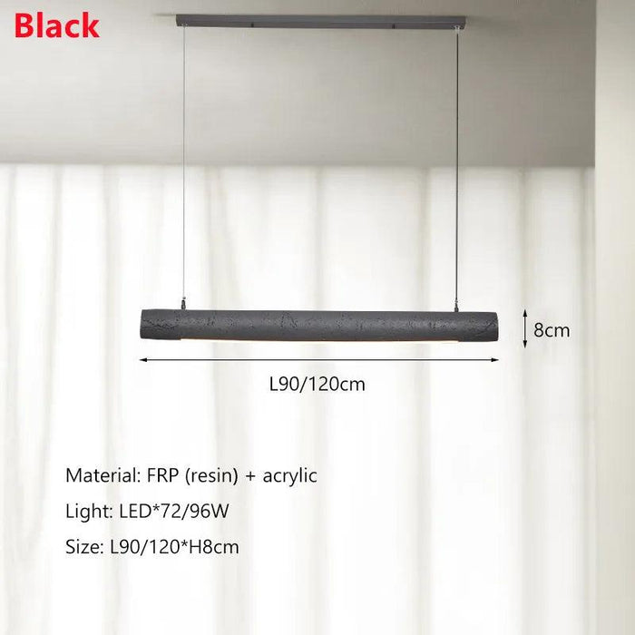 Nordic Minimalist Wabi-Sabi Wind LED Strip Restaurant Pendant Lights Home Decor Dining Room Bar Chandelier Hanging Lamp Fixtures - DWHOME