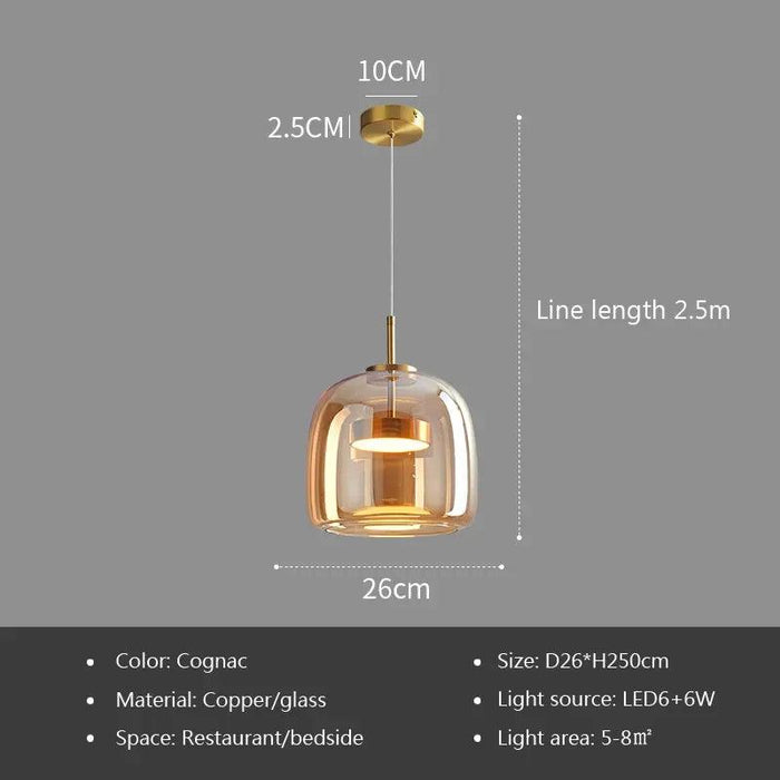 Modern Glass Pendant Light luxury Chandelier Deco Nordic Led Hanging Light Fixtures Bedroom Modern Luminaire Suspension lamp - DWHOME