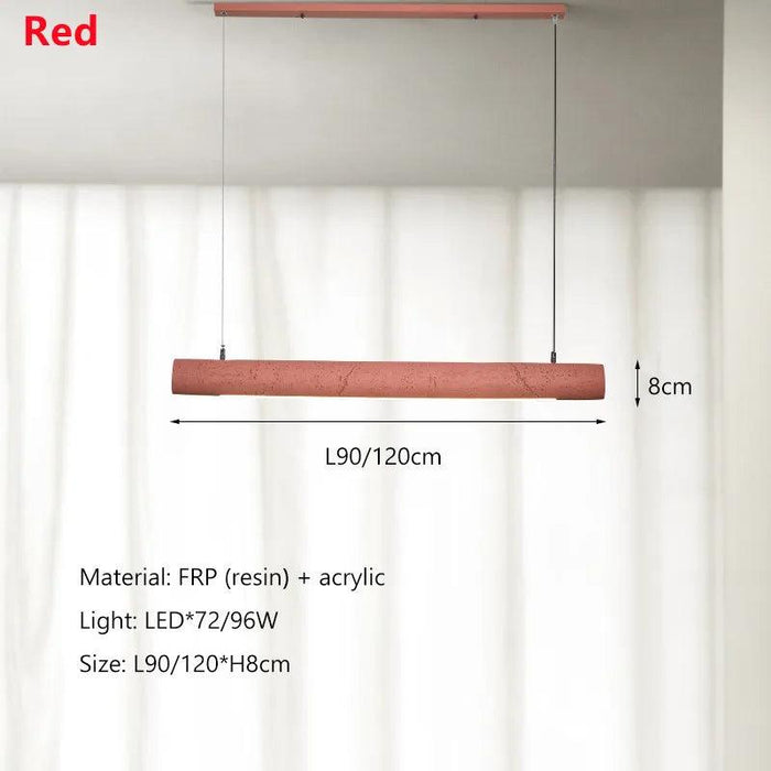 Nordic Minimalist Wabi-Sabi Wind LED Strip Restaurant Pendant Lights Home Decor Dining Room Bar Chandelier Hanging Lamp Fixtures - DWHOME