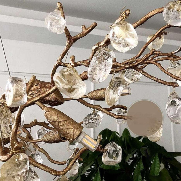 Albero Copper & Natural Crystal Stone Chandelier - DWHOME