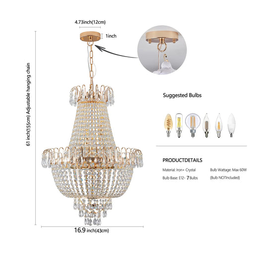 French Empire Crystal Chandelier-DWHOME