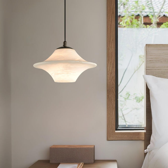 Saucer Alabaster Pendant Light-DWHOME