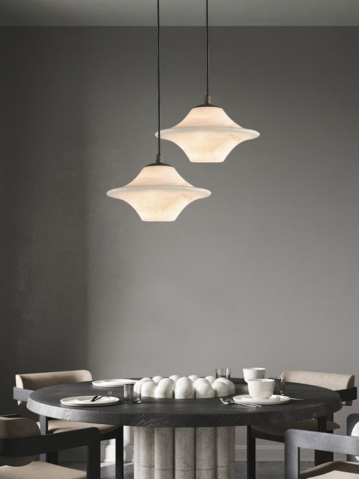 Saucer Alabaster Pendant Light-DWHOME