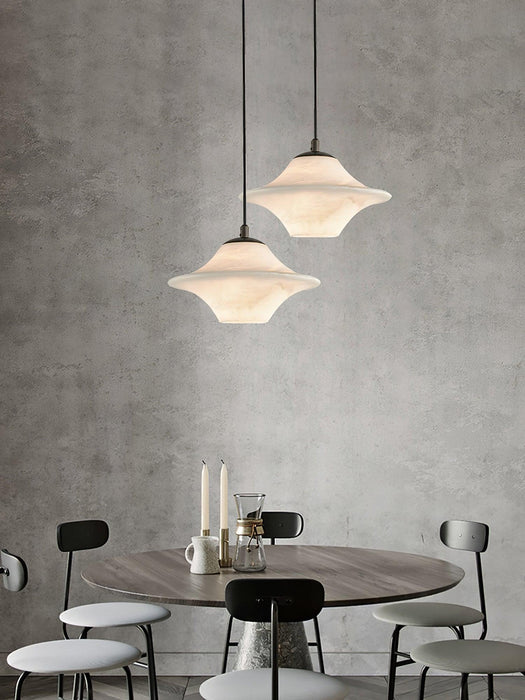 Saucer Alabaster Pendant Light-DWHOME