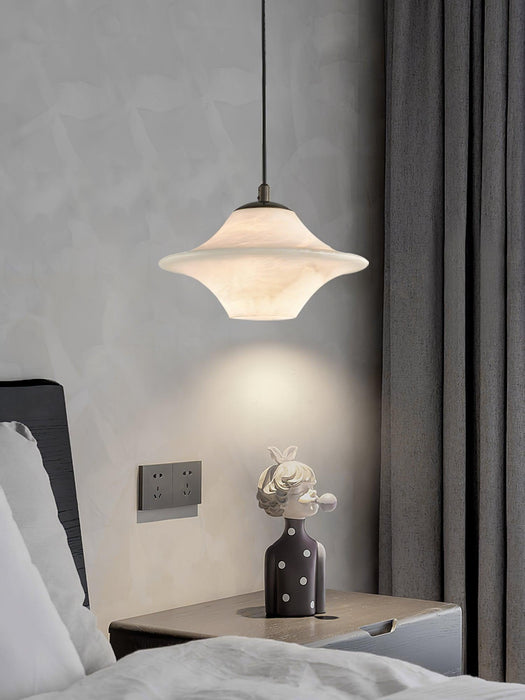 Saucer Alabaster Pendant Light-DWHOME
