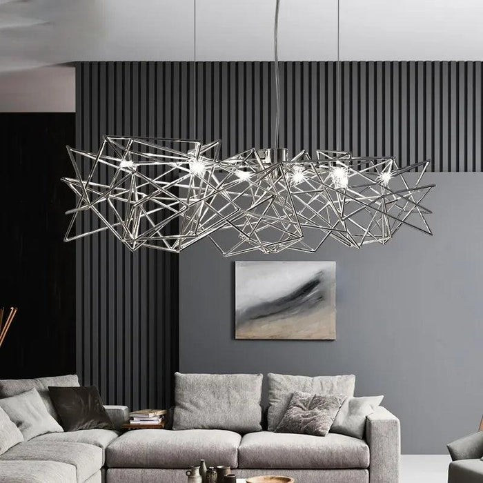 Luxury Silver LED Chandelier - Modern Stainless Steel - DWHOME