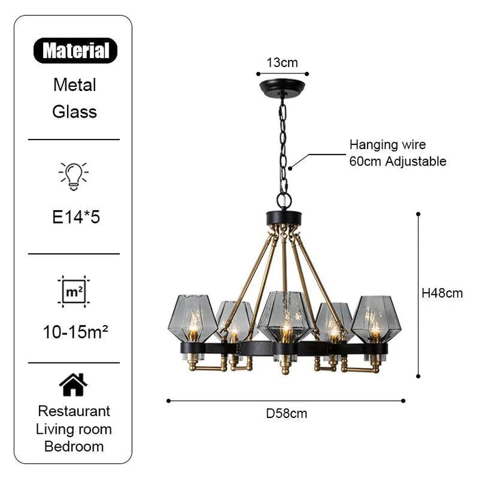 Retro American Pendant Chandelier Light Fixture-DWHOME