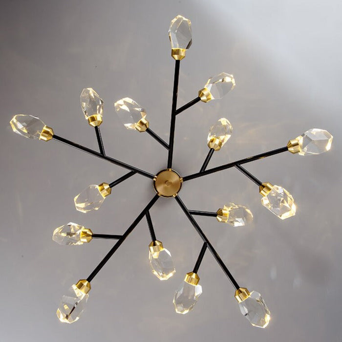 Diamante Crystal Branch Chandelier, Black-DWHOME