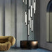 La Barra Staircase Foyer Chandelier, Black - DWHOME