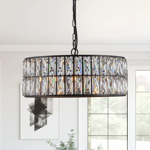 Bacci Crystal Drum Chandelier-DWHOME