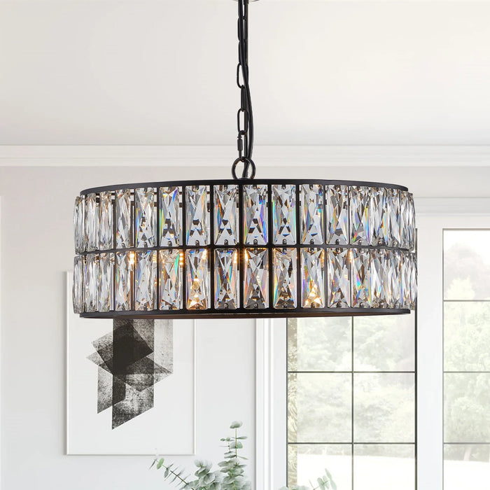 Bacci Crystal Drum Chandelier-DWHOME