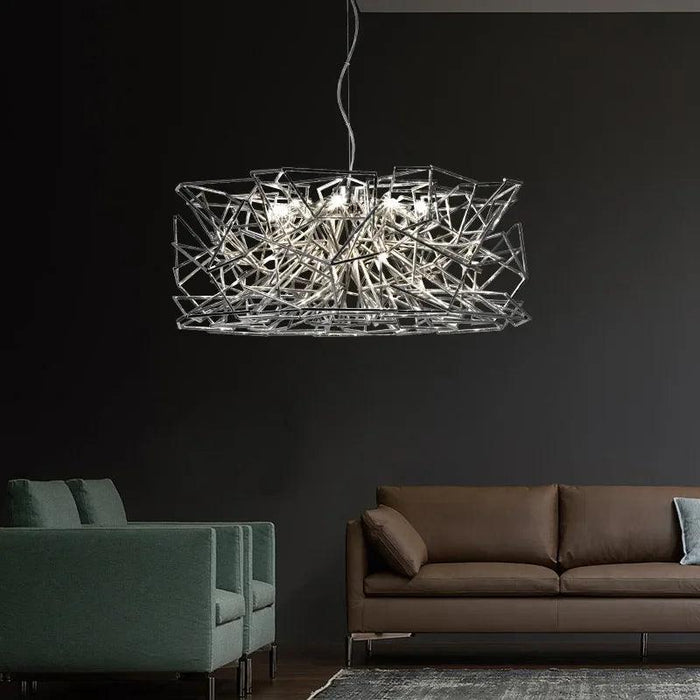 Luxury Silver LED Chandelier - Modern Stainless Steel - DWHOME