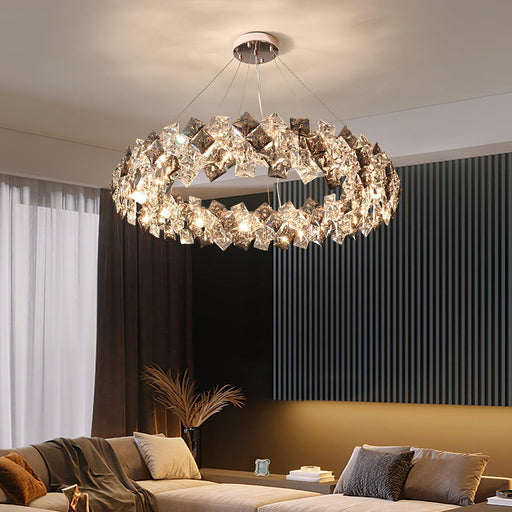 Scale Crystal Round Chandelier-DWHOME