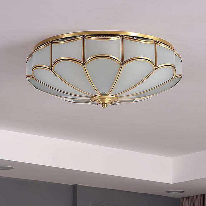 Scalloped Flush Ceiling Light-DWHOME