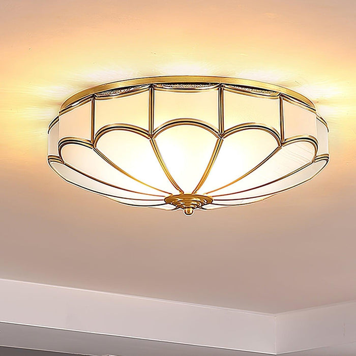 Scalloped Flush Ceiling Light-DWHOME