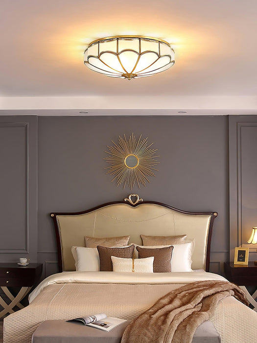 Scalloped Flush Ceiling Light-DWHOME