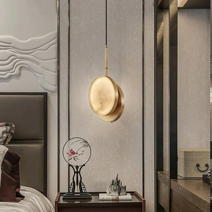 Modern Marble & Brass Light Fixture - DWHOME
