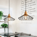 Sangkar Metal Cage Pendant Light With Wooden Base - DWHOME