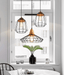 Sangkar Metal Cage Pendant Light With Wooden Base - DWHOME