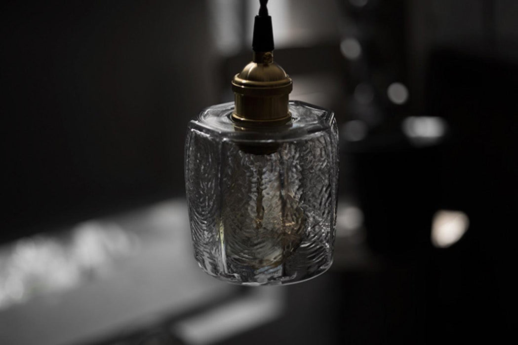 Petunia Glass Mid Century Brass Pendant Light - DWHOME