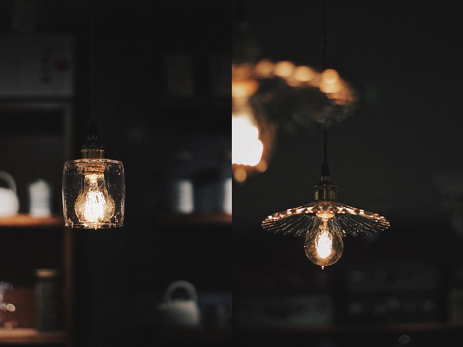 Petunia Glass Mid Century Brass Pendant Light - DWHOME