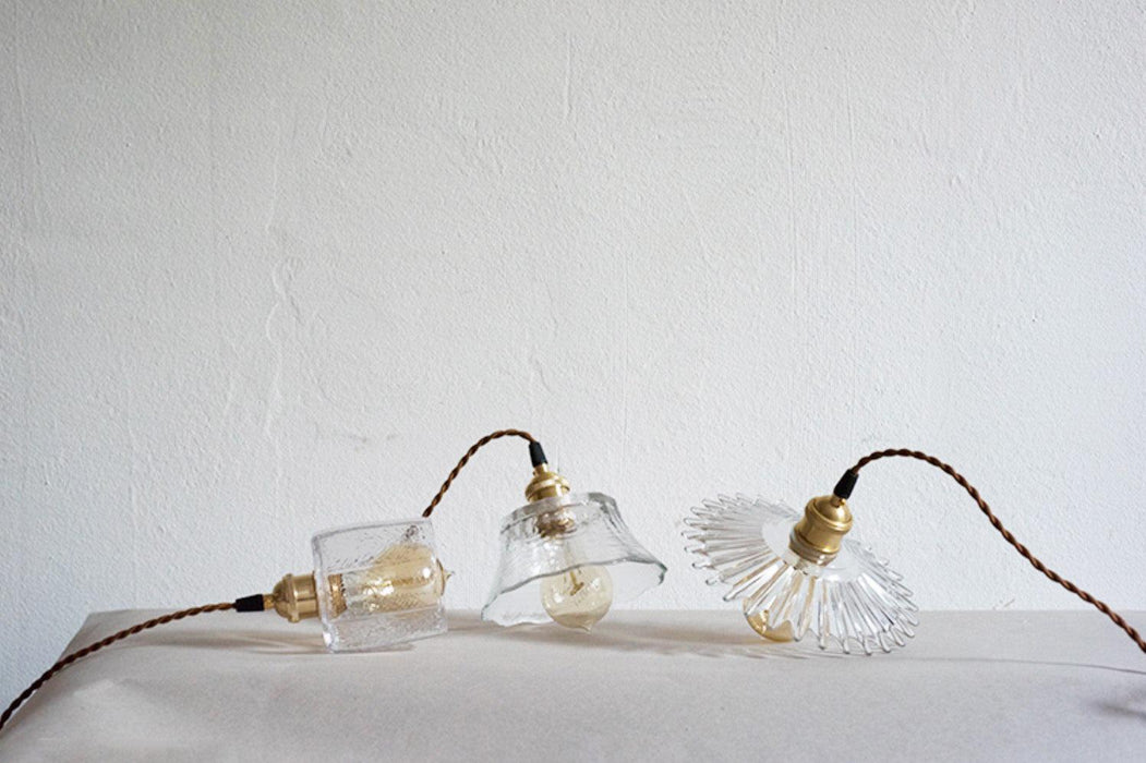 Petunia Glass Mid Century Brass Pendant Light - DWHOME