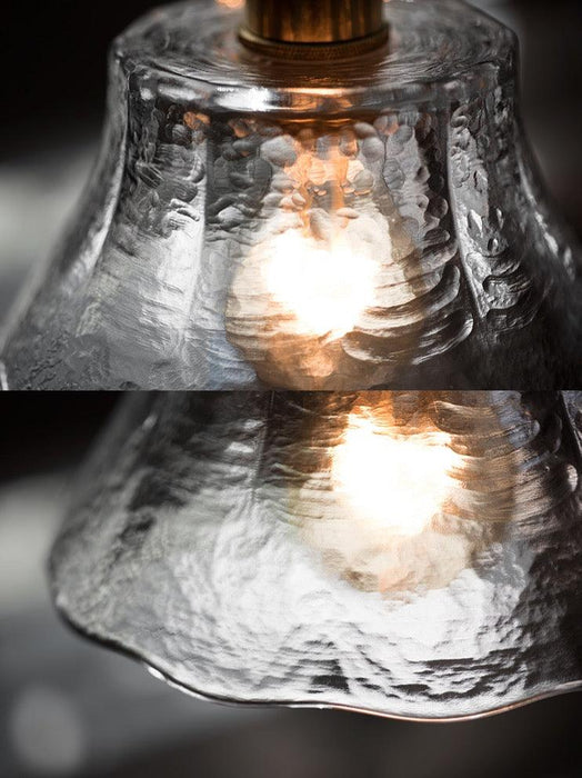 Petunia Glass Mid Century Brass Pendant Light - DWHOME