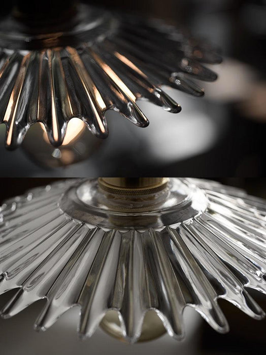 Petunia Glass Mid Century Brass Pendant Light - DWHOME