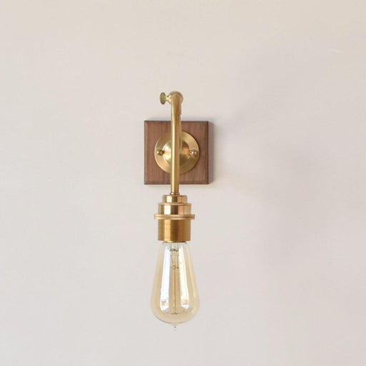 Ogilvy brushed brass & wood wall light - DWHOME
