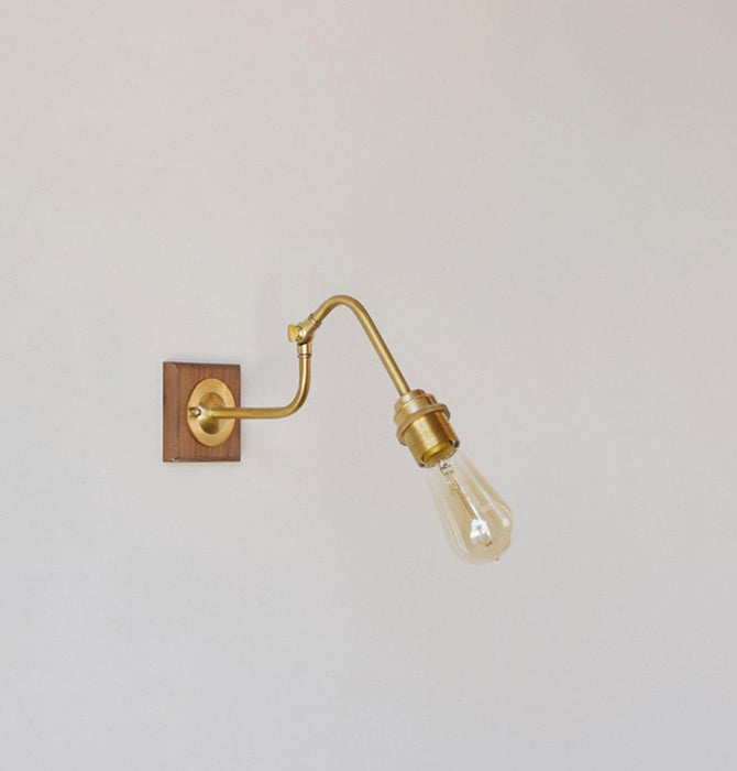 Ogilvy brushed brass & wood wall light - DWHOME