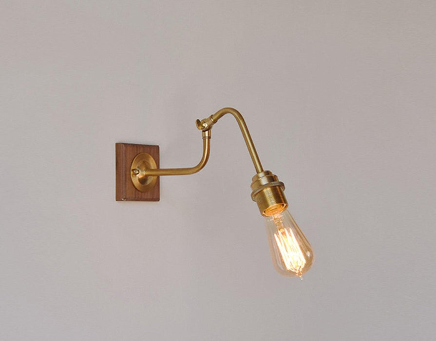 Ogilvy brushed brass & wood wall light - DWHOME